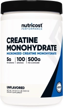 Nutricost Creatine Monohydrate Powder 500g Unflavored Supplement for Fitness Enthusiasts