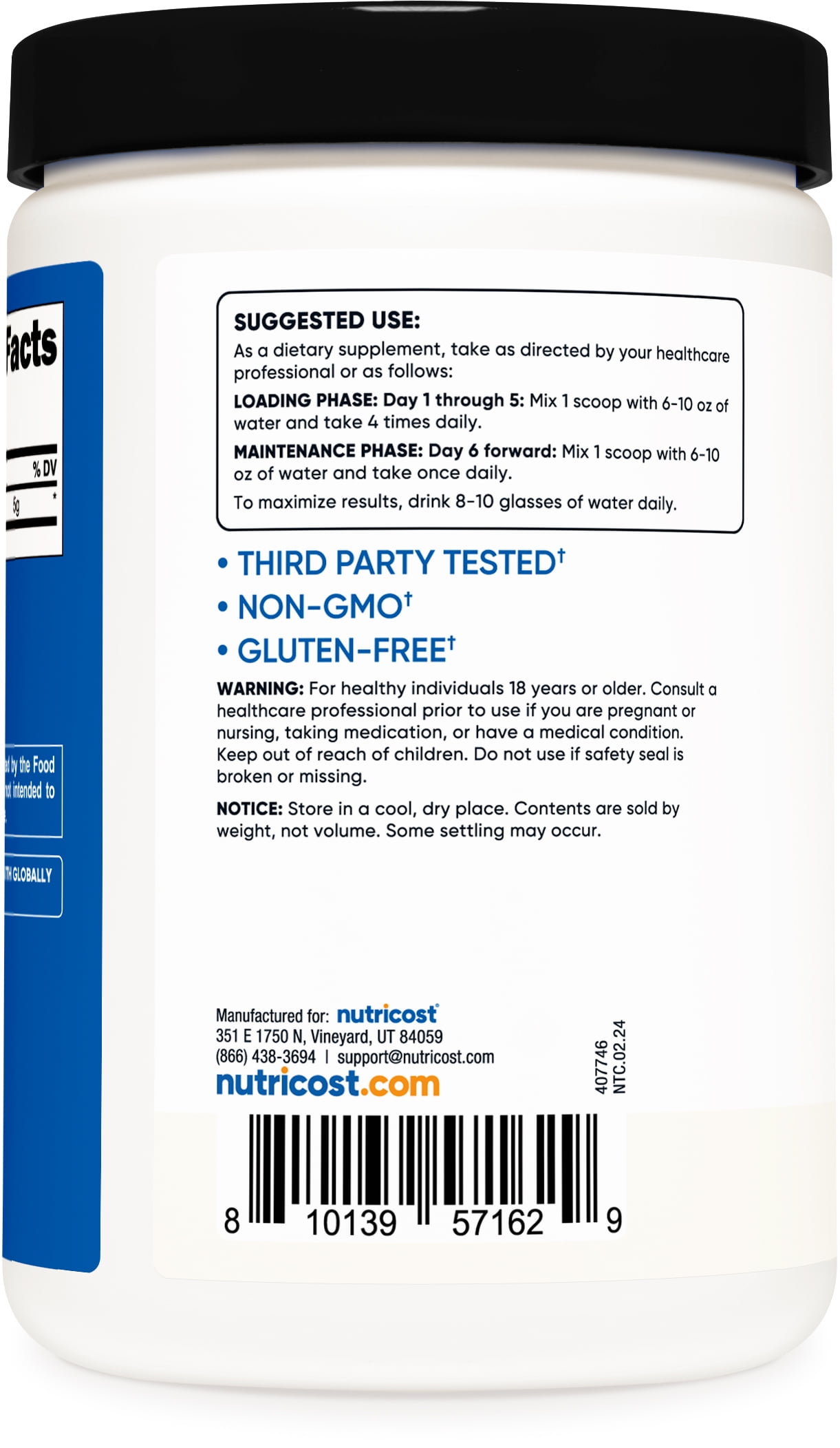 Nutricost Creatine Monohydrate Powder 500g Unflavored Supplement for Fitness Enthusiasts