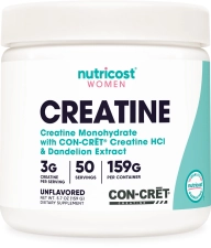 Nutricost Creatine Monohydrate Powder Women Unflavored Supplement 50 Servings