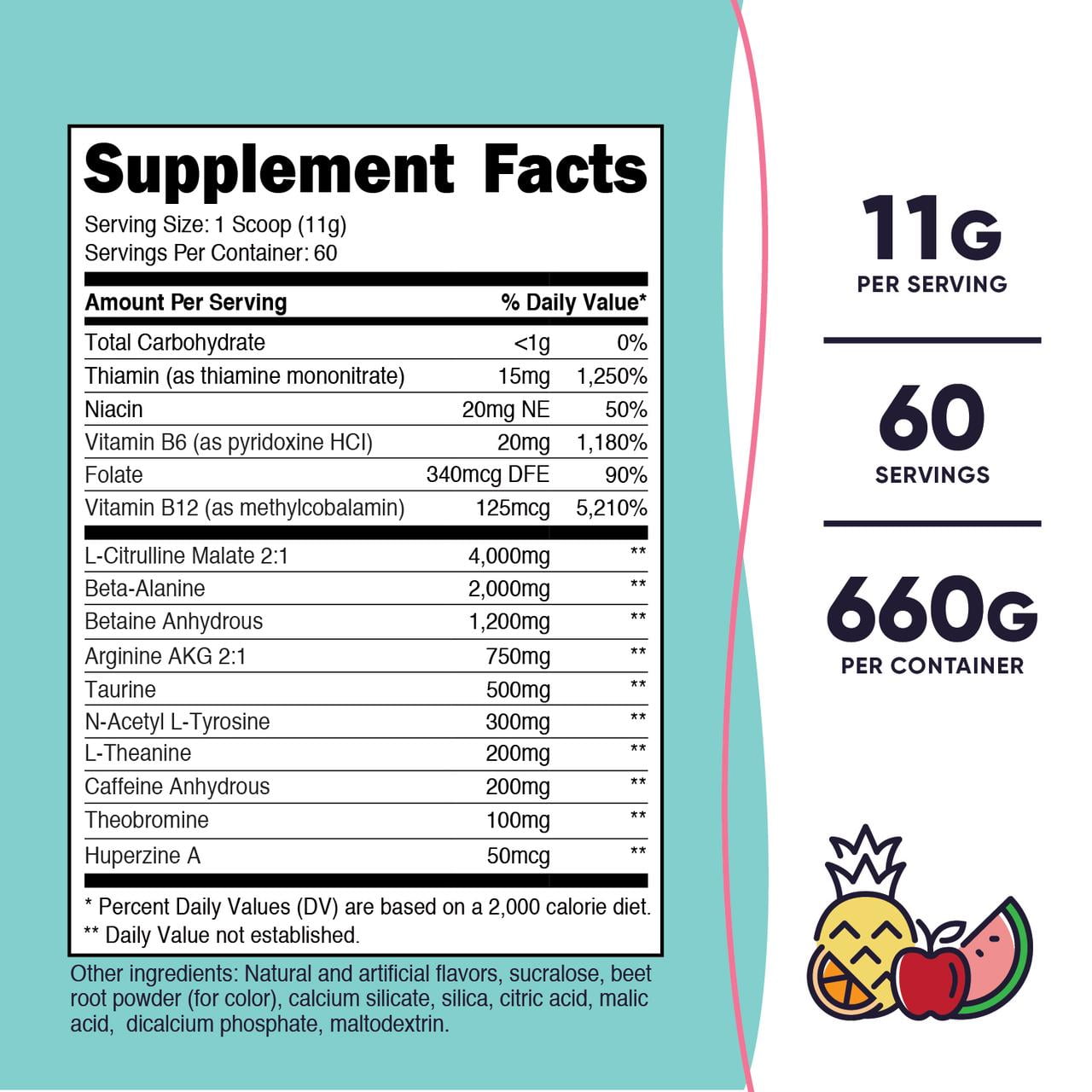 Nutricost Women's Fruit Punch Pre-Workout Powder 60 Servings Supplement