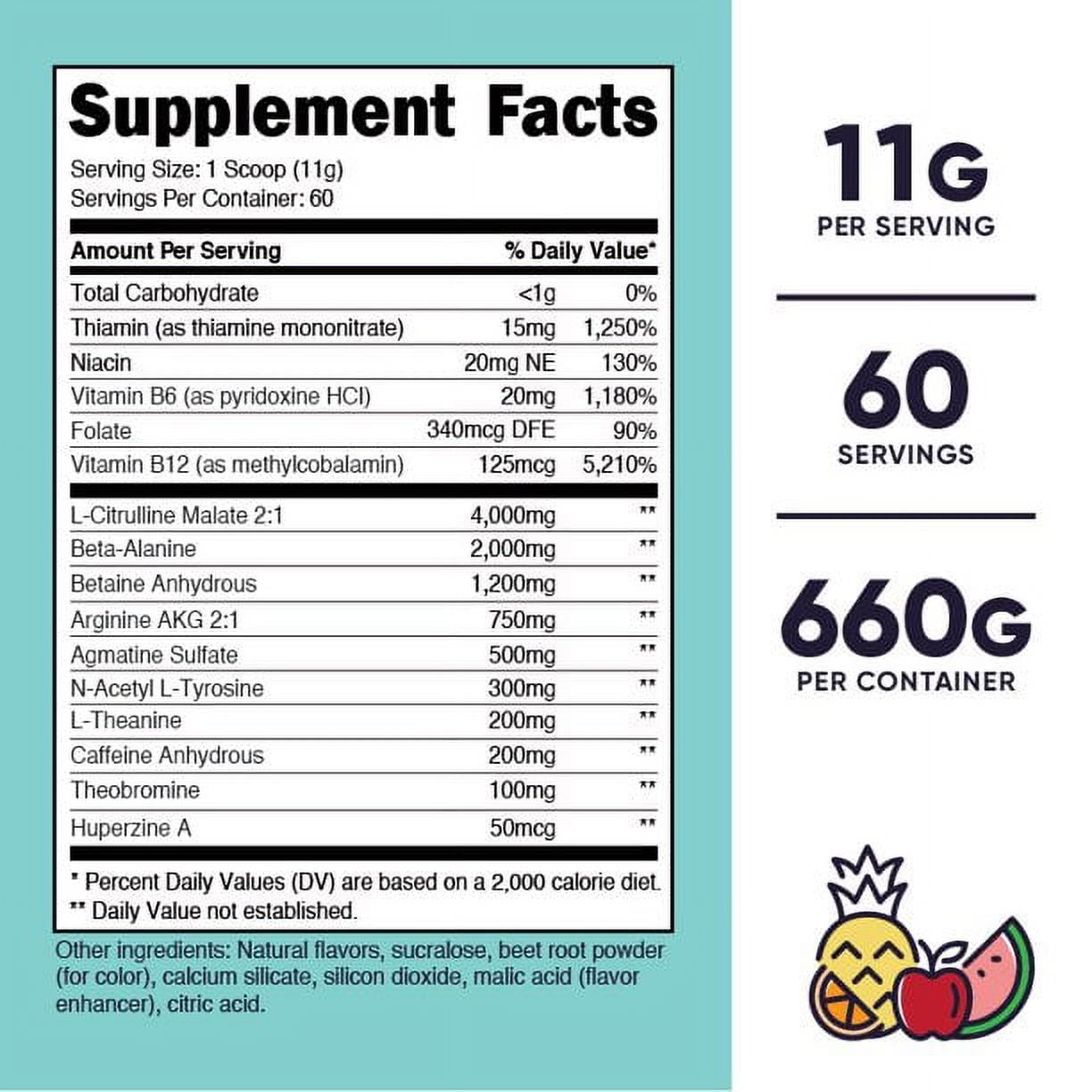 Nutricost Women's Fruit Punch Pre-Workout Powder 60 Servings Supplement
