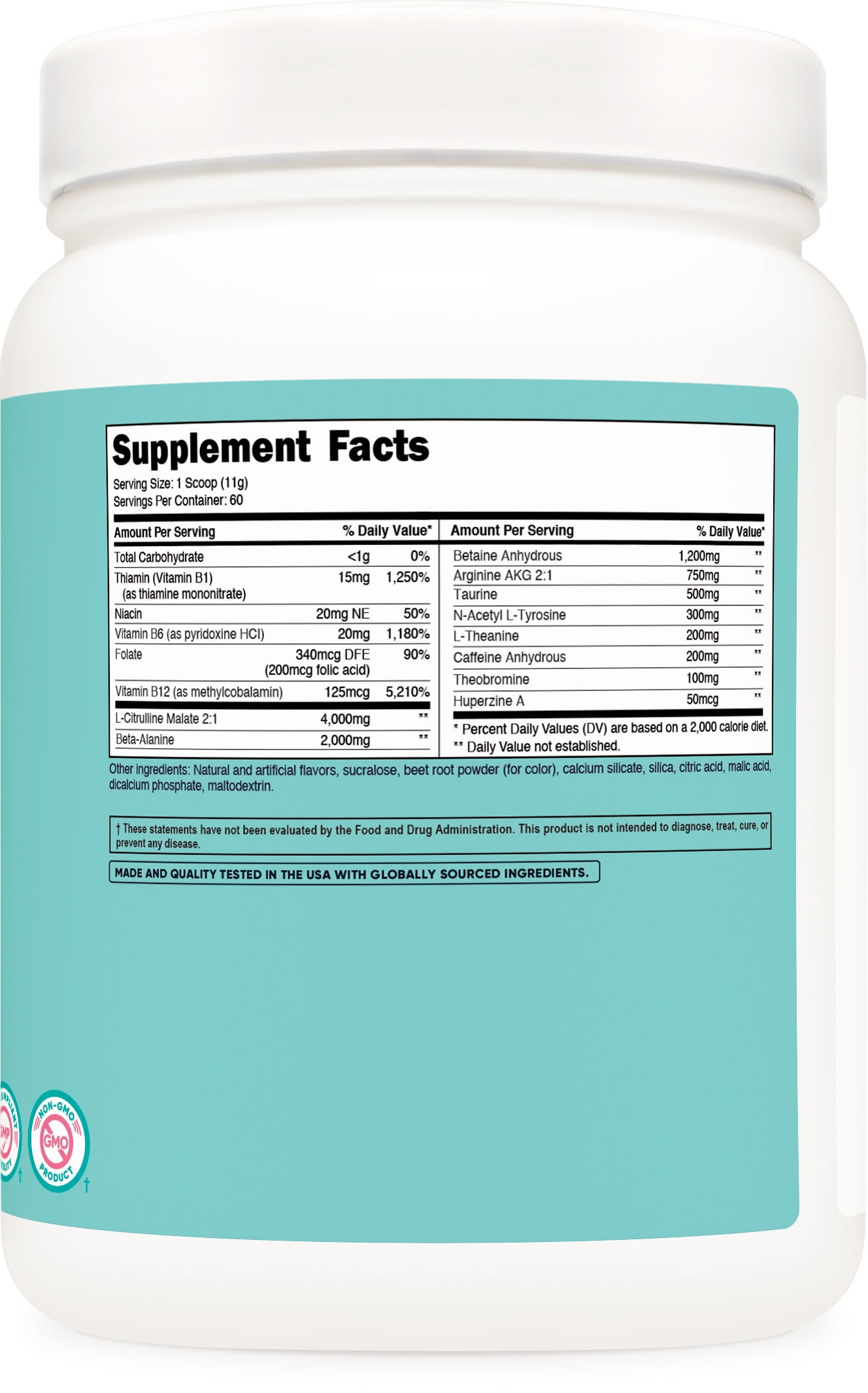 Nutricost Women's Fruit Punch Pre-Workout Powder 60 Servings Supplement