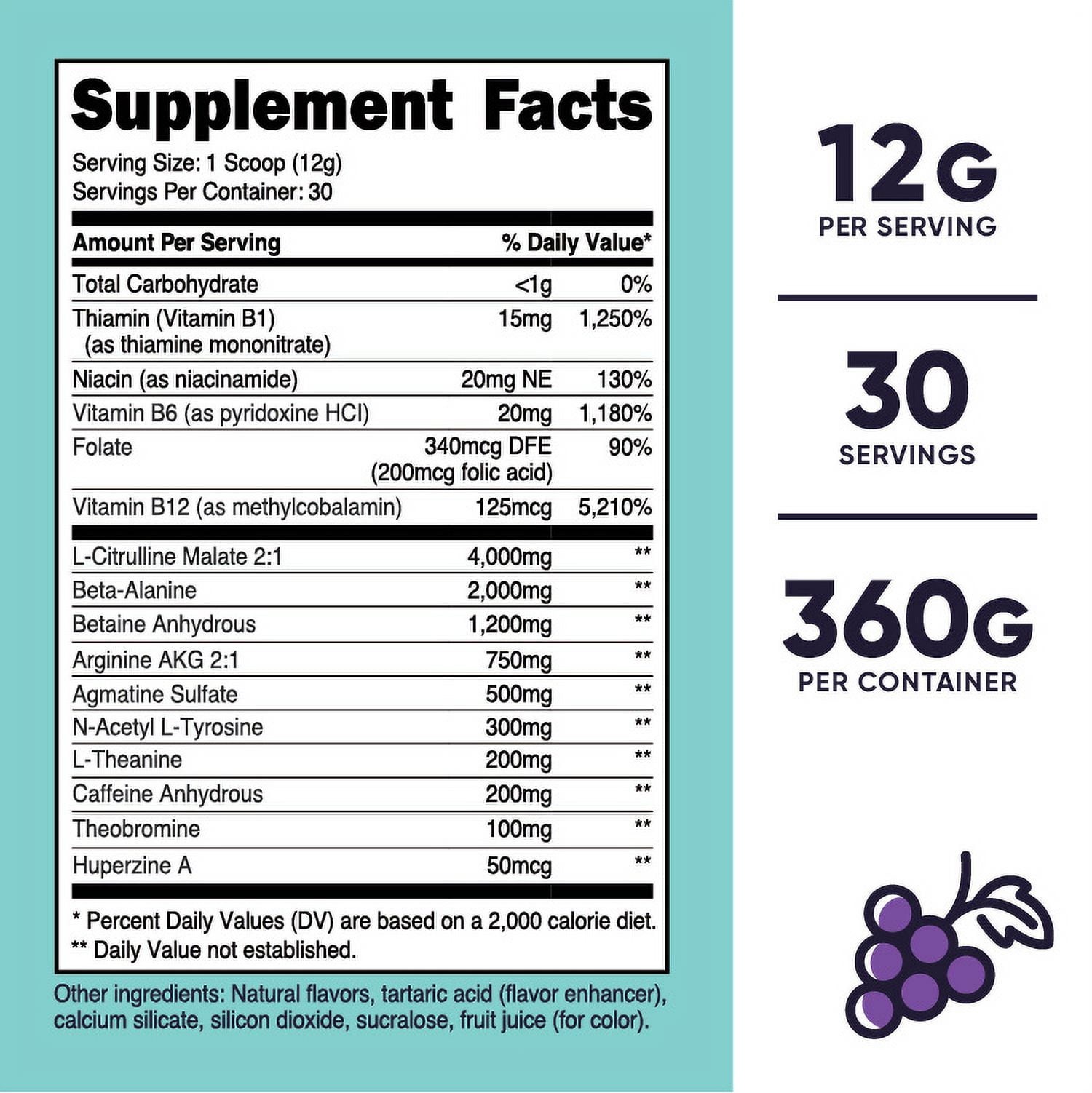 Nutricost Women's Grape Pre-Workout Powder 30 Servings