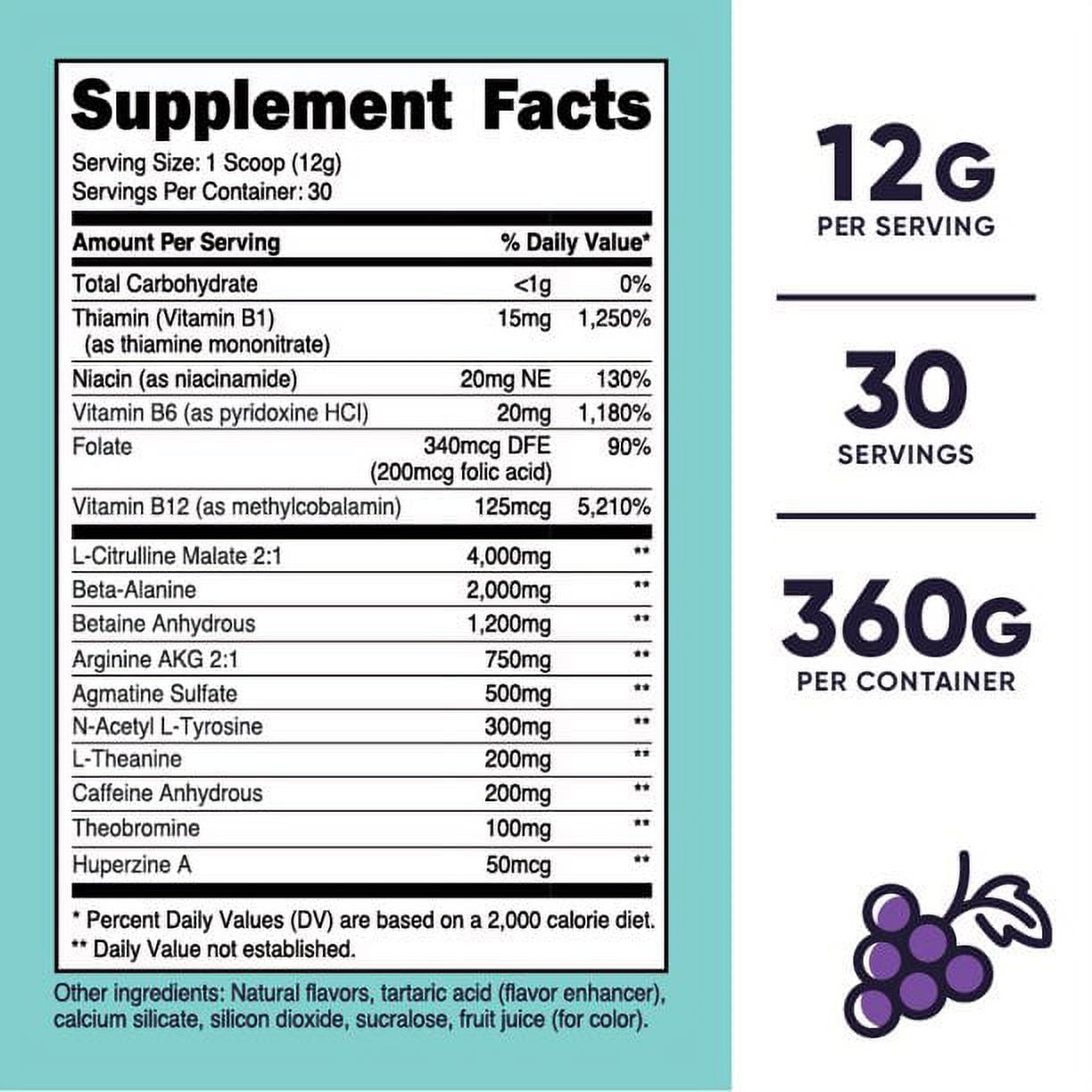 Nutricost Women's Grape Pre-Workout Powder 30 Servings
