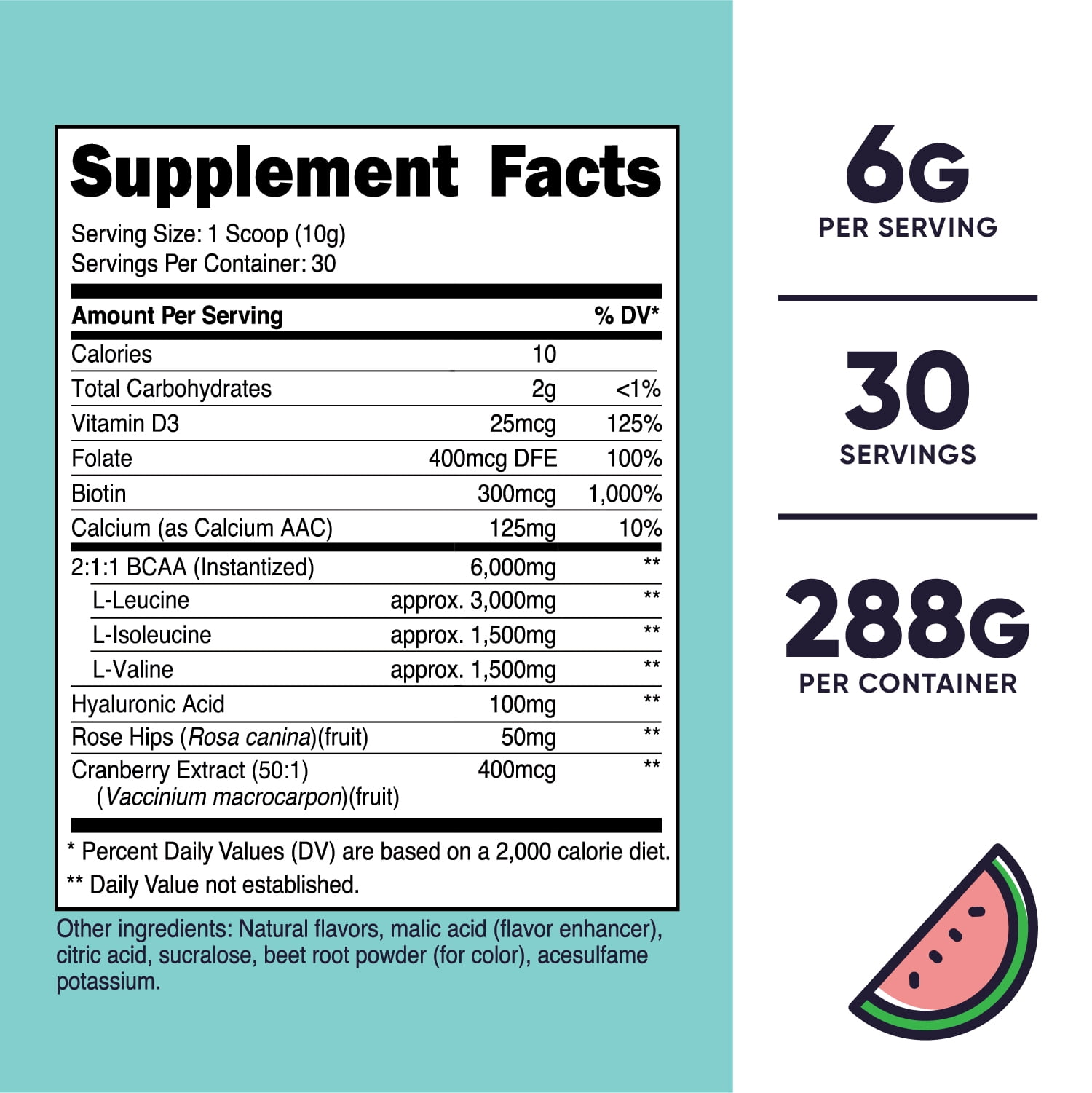 Nutricost Women's Watermelon BCAA Powder - 30 Servings