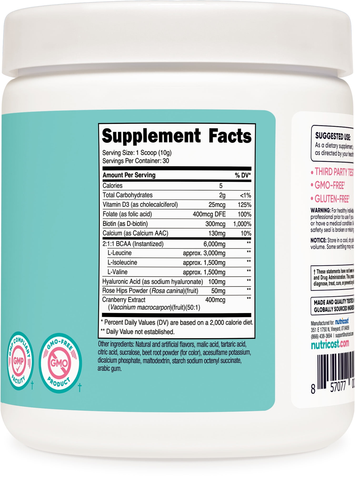 Nutricost Women's Watermelon BCAA Powder - 30 Servings
