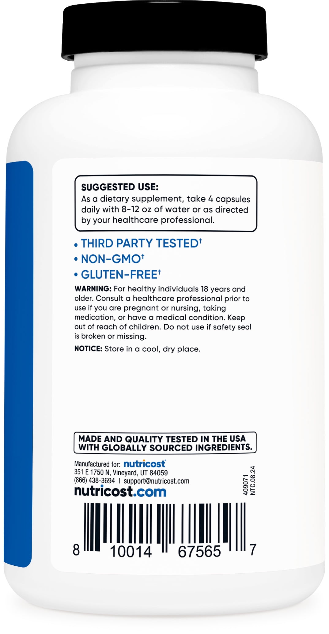 Nutricost Creatine Monohydrate 3000mg 180 Capsules 750mg Per Capsule Supplement