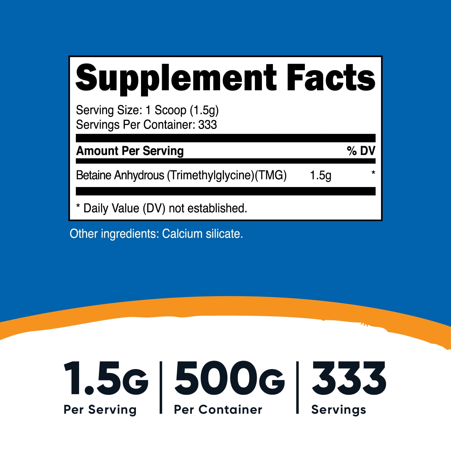 Nutricost Betaine Anhydrous Trimethylglycine Powder 500g Amino Acid Supplement