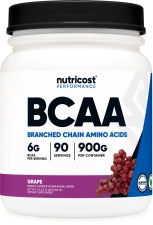 Nutricost BCAA Grape Powder 2:1:1 90 Servings Non-GMO Amino Acids