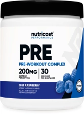 Nutricost Blue Raspberry Pre Workout Powder 30 Servings for Fitness - Beta-Alanine, Taurine, Amino Acids
