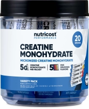 Nutricost Creatine Monohydrate Powder Stick Variety Packs 5 Flavors 20 Servings