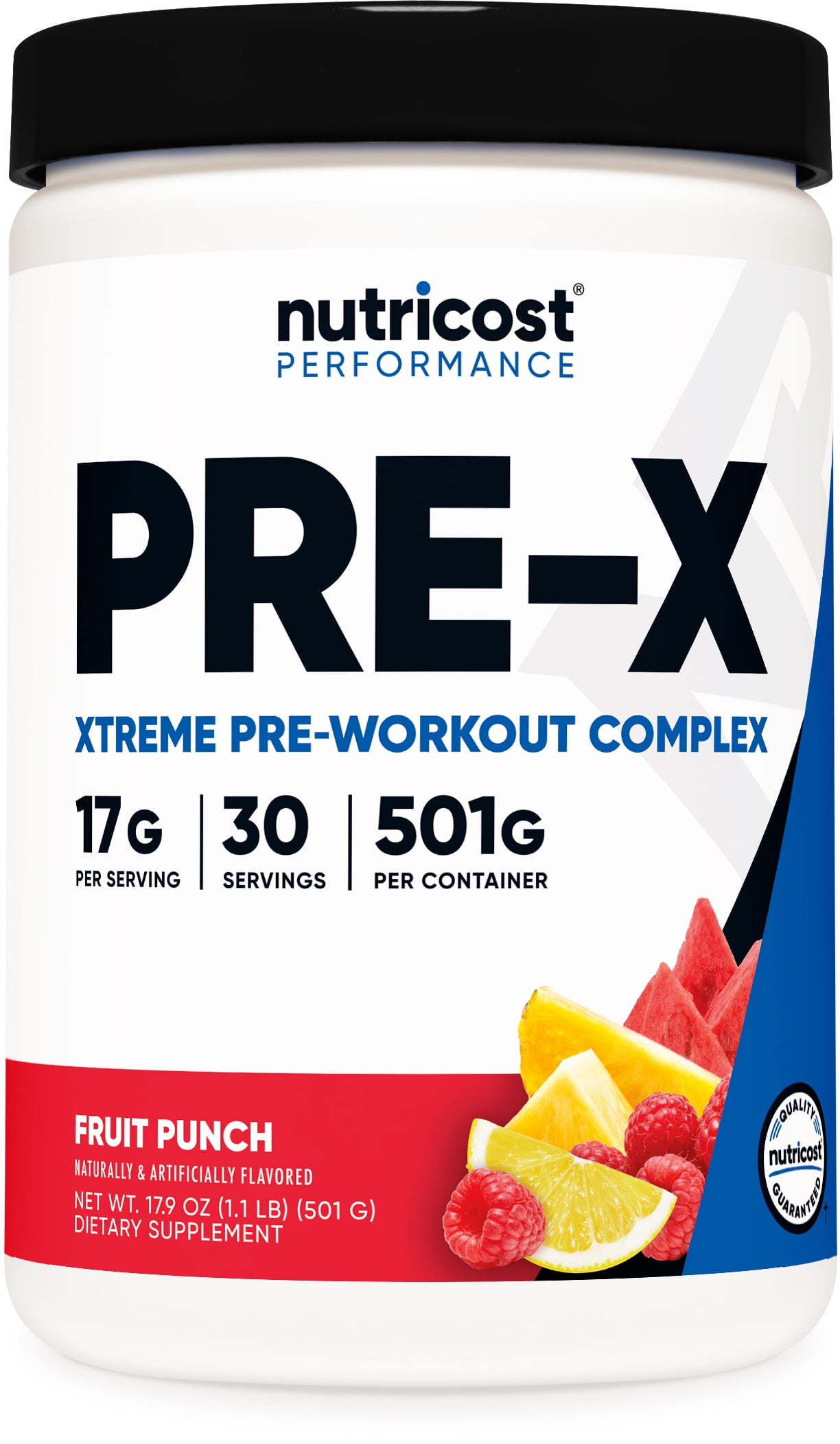 Nutricost Pre-X Xtreme Pre Workout Powder Fruit Punch 30 Servings Vegetarian Non-GMO Gluten Free