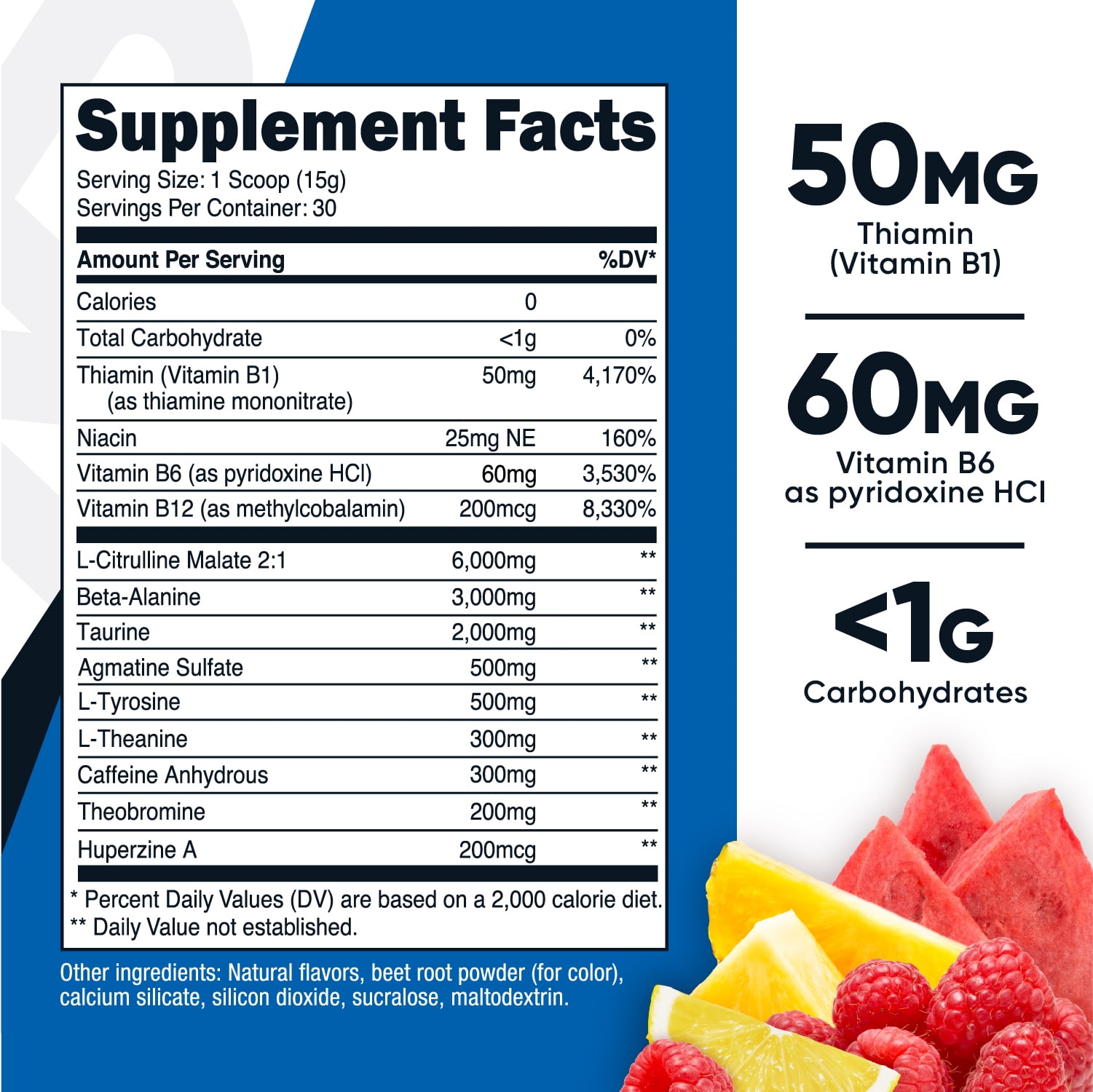 Nutricost Pre-X Xtreme Fruit Punch Pre-Workout Powder 30 Servings Veg Non-GMO Gluten
