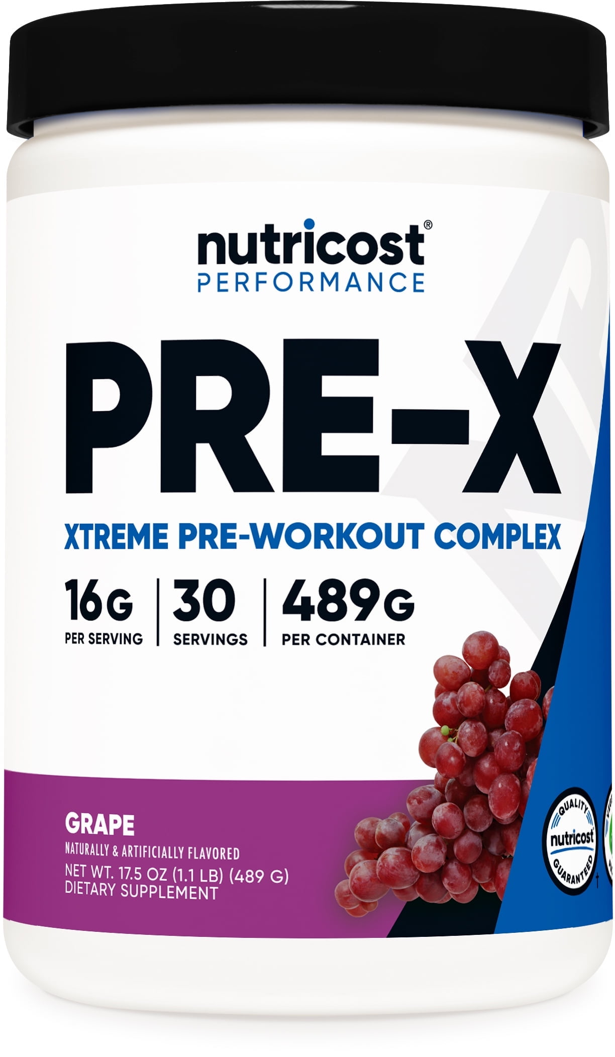 Nutricost Pre-X Extreme Pre-Workout Grape Powder Complex 30 Servings - Vegetarian Non-GMO Gluten
