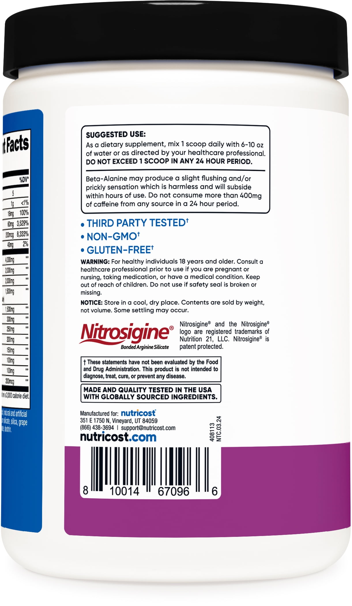 Nutricost Pre-X Extreme Pre-Workout Grape Powder Complex 30 Servings - Vegetarian Non-GMO Gluten