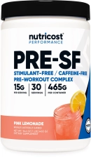 Nutricost Stimulant Free Pre Workout Powder 30 Servings Pink Lemonade Flavor