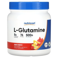 Nutricost L-Glutamine Powder 500g Fruit Punch Amino Acid Non-GMO