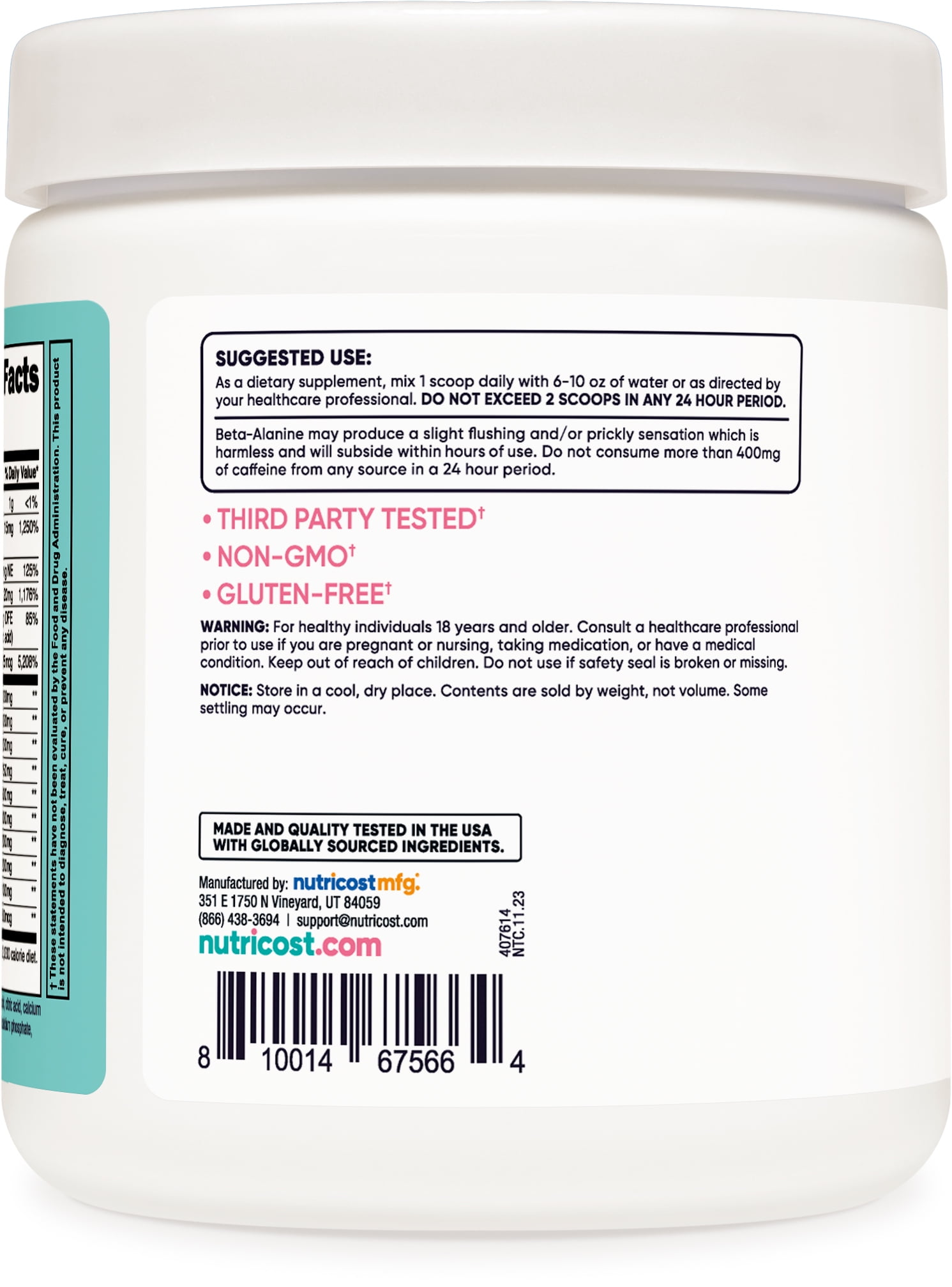 Nutricost Women's Blue Raspberry Pre-Workout Powder 30 Servings