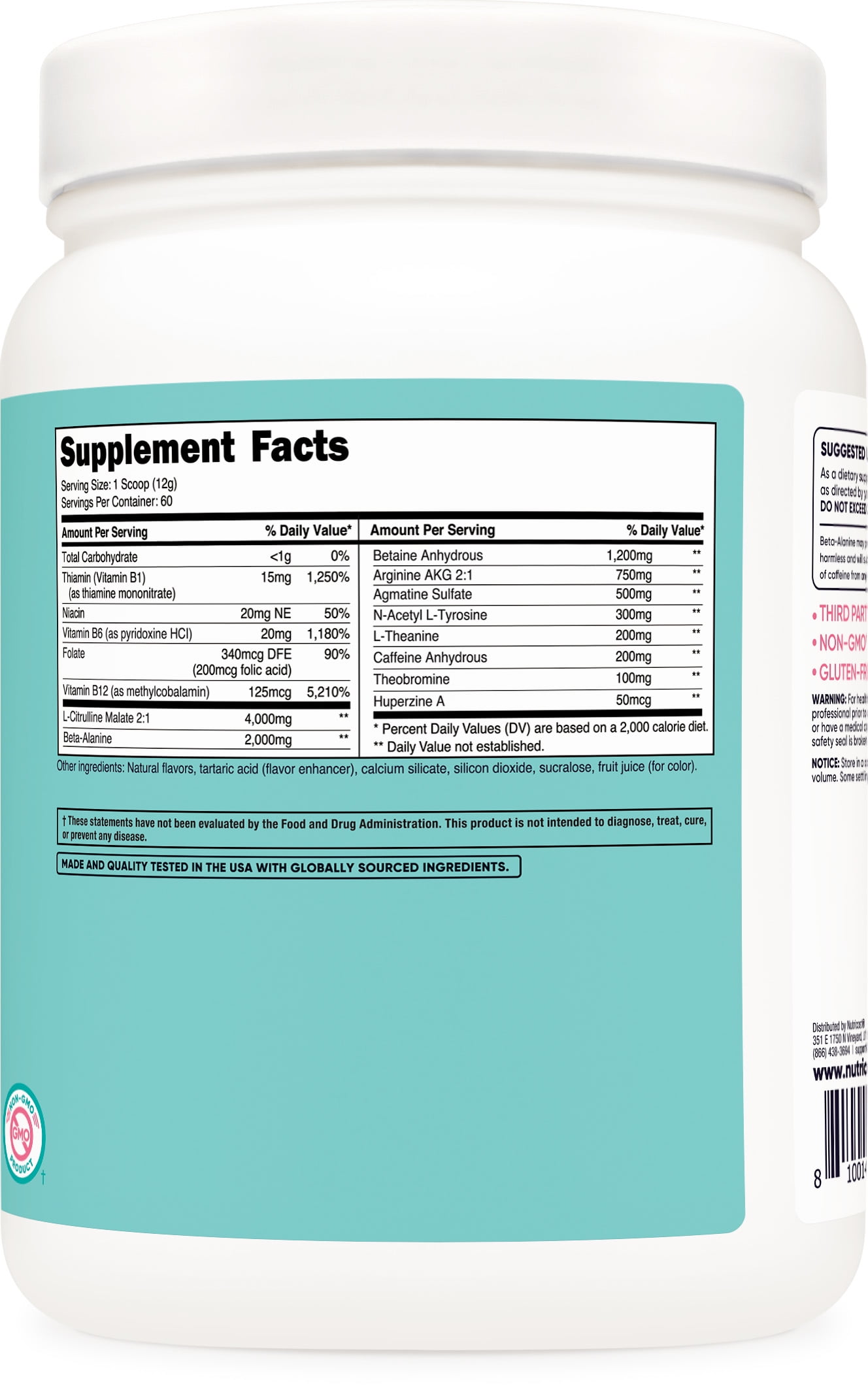 Nutricost Grape Pre-Workout - Women's Non-GMO Gluten-Free Supplement (60 SERV)