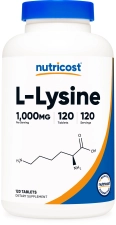 Nutricost L-Lysine 1000mg 120 Tablets Gluten Free Non-GMO Amino Acid Supplement