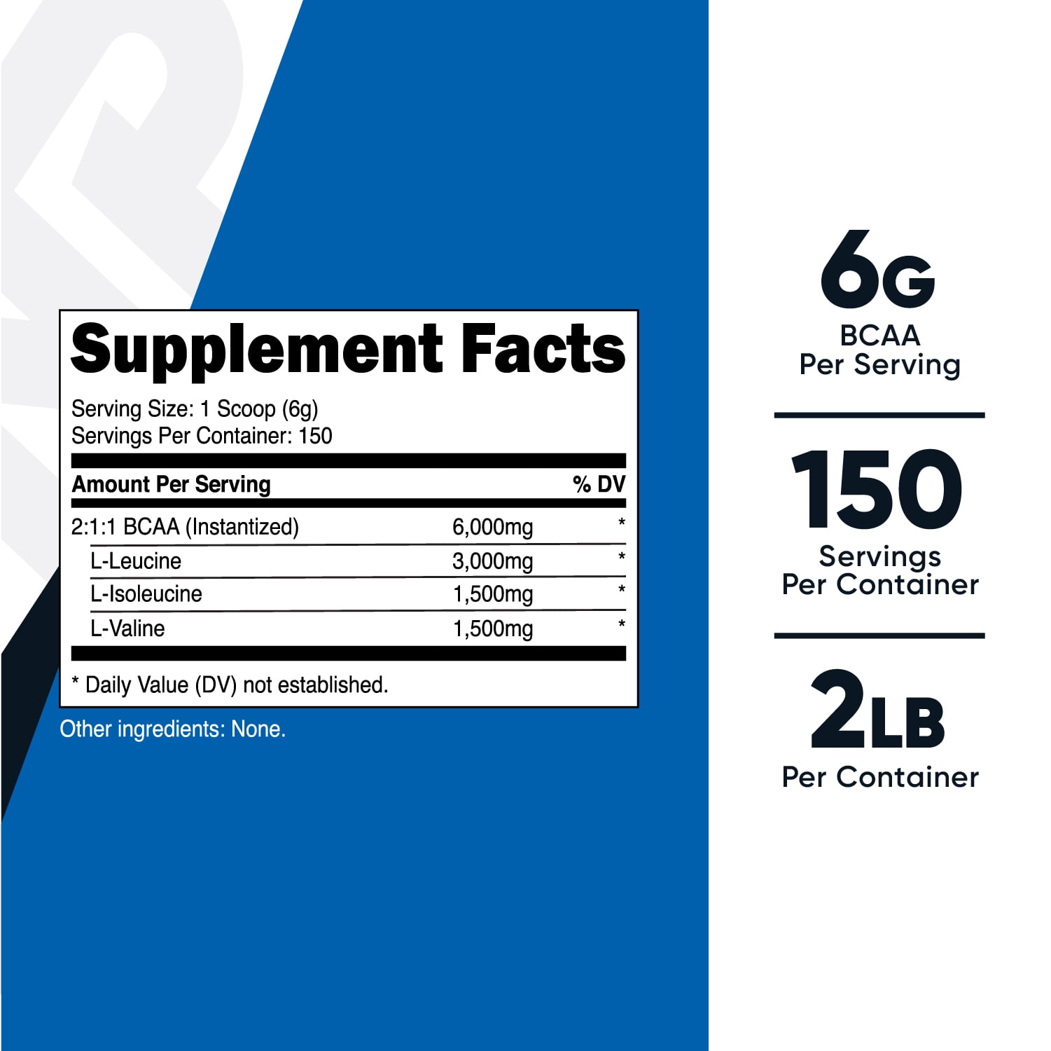 Nutricost BCAA Powder 2 1 1 Unflavored 150 Servings Amino Acid Supplement