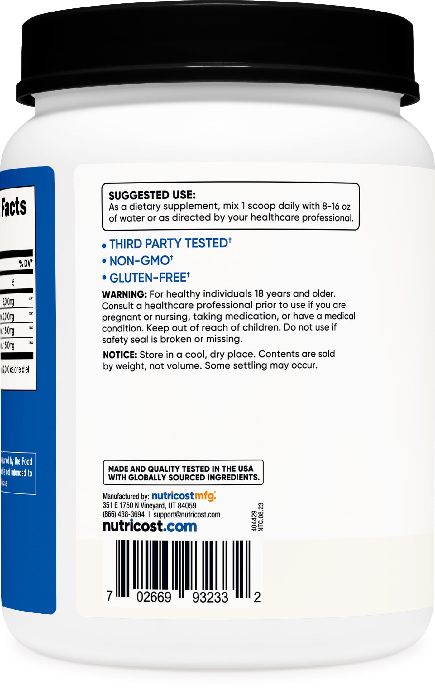 Nutricost BCAA Powder 2 1 1 Unflavored 150 Servings Amino Acid Supplement