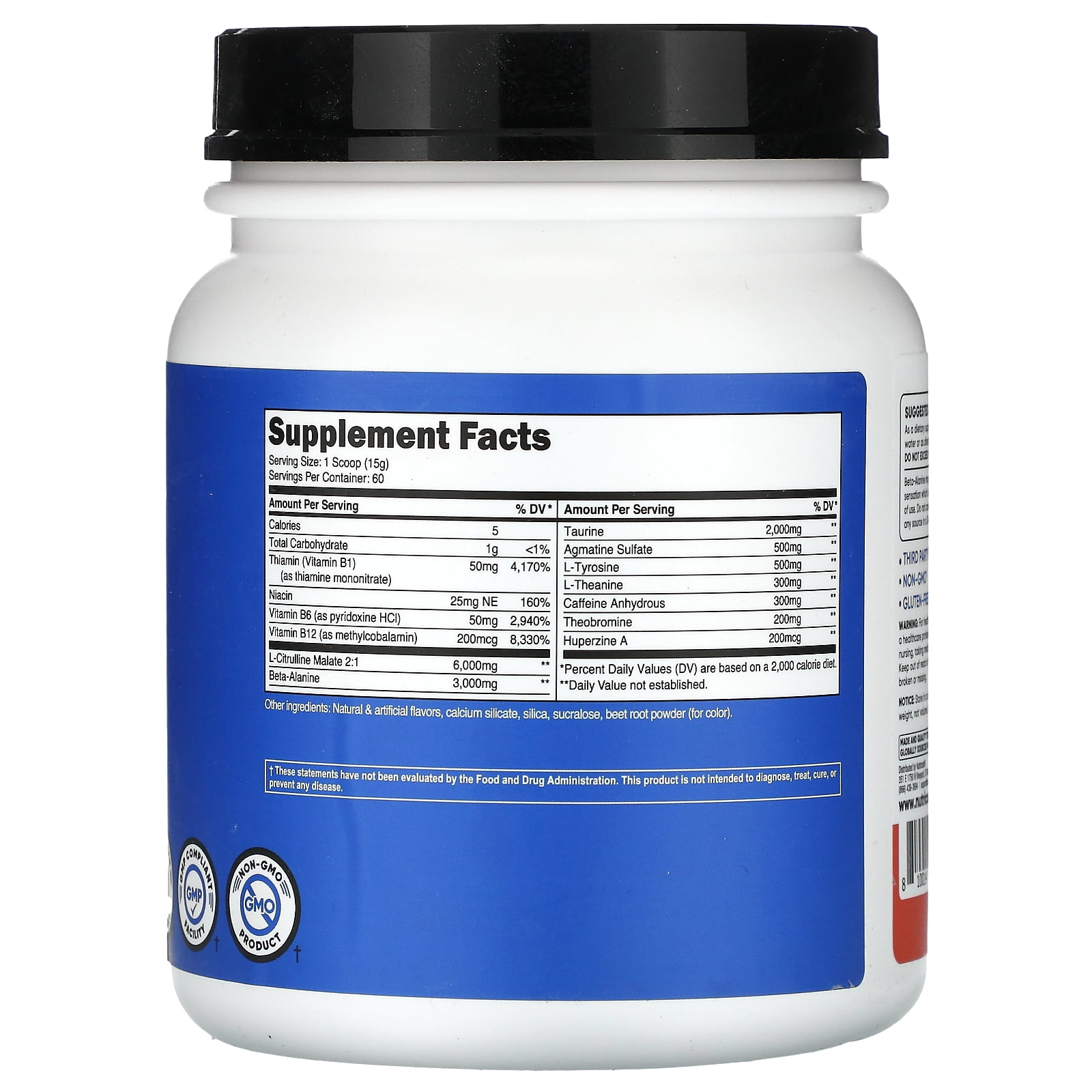 Nutricost Pre-X Xtreme Fruit Punch Pre-Workout Powder, 60 Servings, Vegetarian, Non-GMO, Gluten