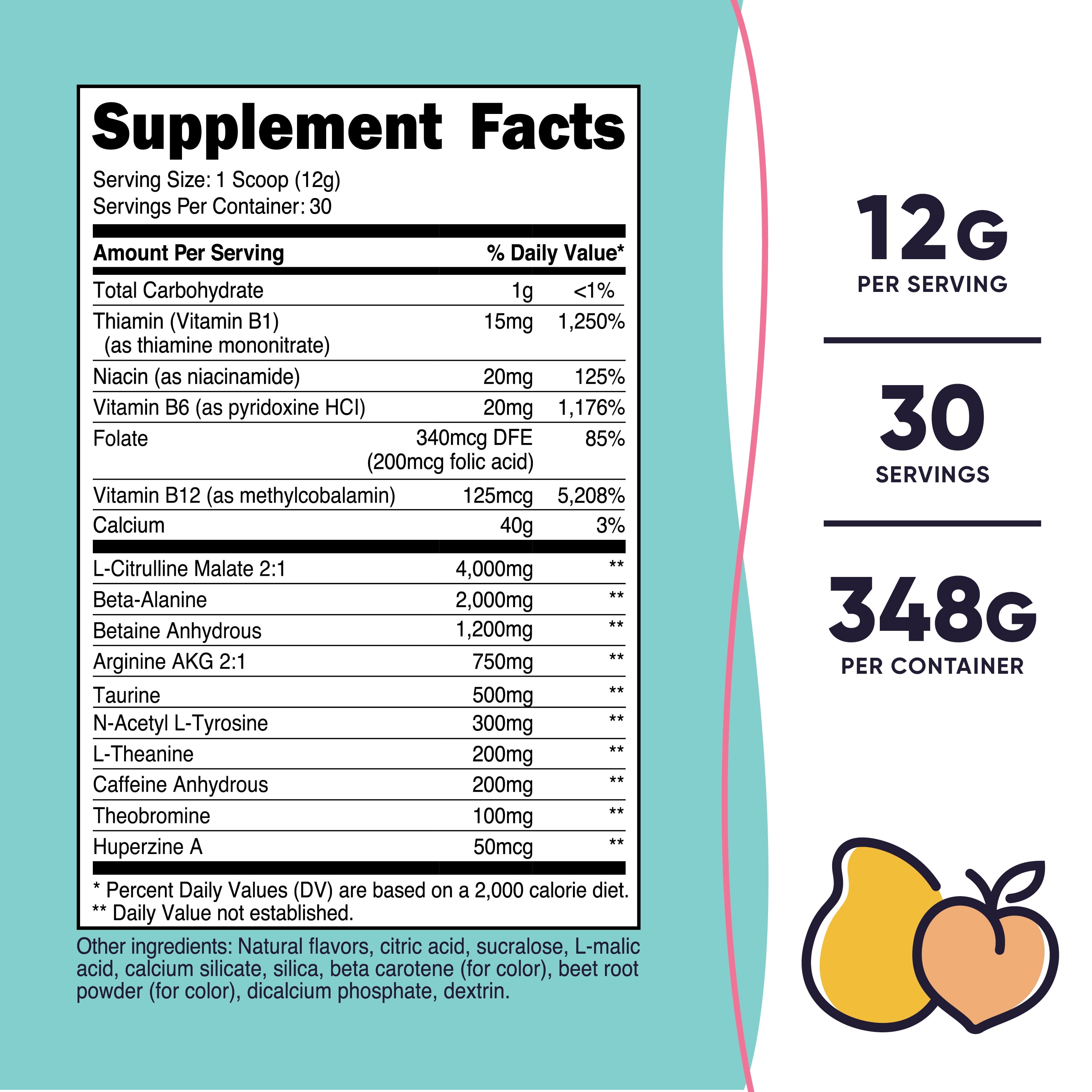 Nutricost Women's Peach Mango Pre-Workout Powder 30 Servings