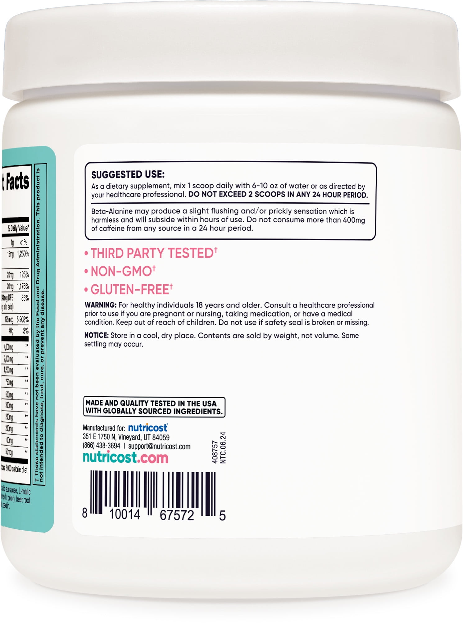 Nutricost Women's Peach Mango Pre-Workout Powder 30 Servings