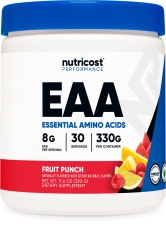 Nutricost EAA Powder 30 Servings Fruit Punch Essential Amino Acids Non-GMO