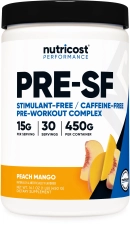 Nutricost Peach Mango Stim-Free Pre-Workout Powder 30 Servings Non-GMO