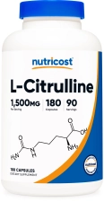 Nutricost L Citrulline 750mg 180 Capsules Gluten Free Non GMO Supplement