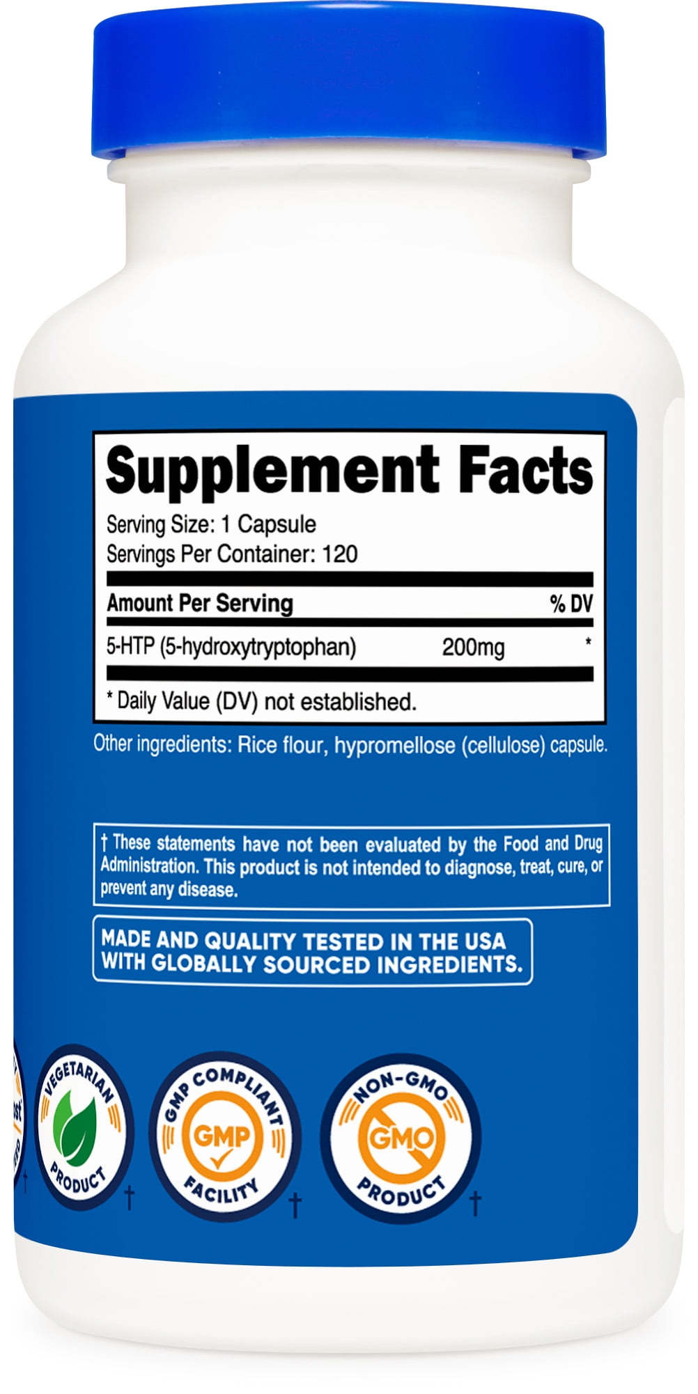 Nutricost 5HTP 200mg 120 Capsules Dietary Supplement