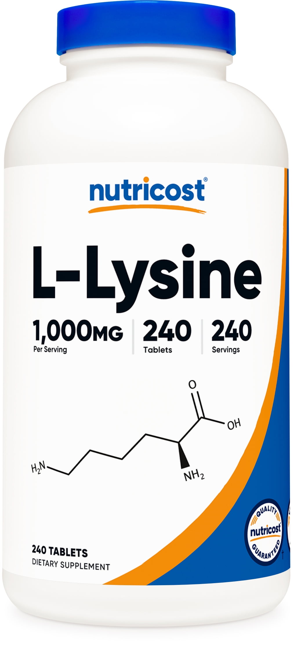 Nutricost Lysine 1000mg 240 Tablets Gluten
