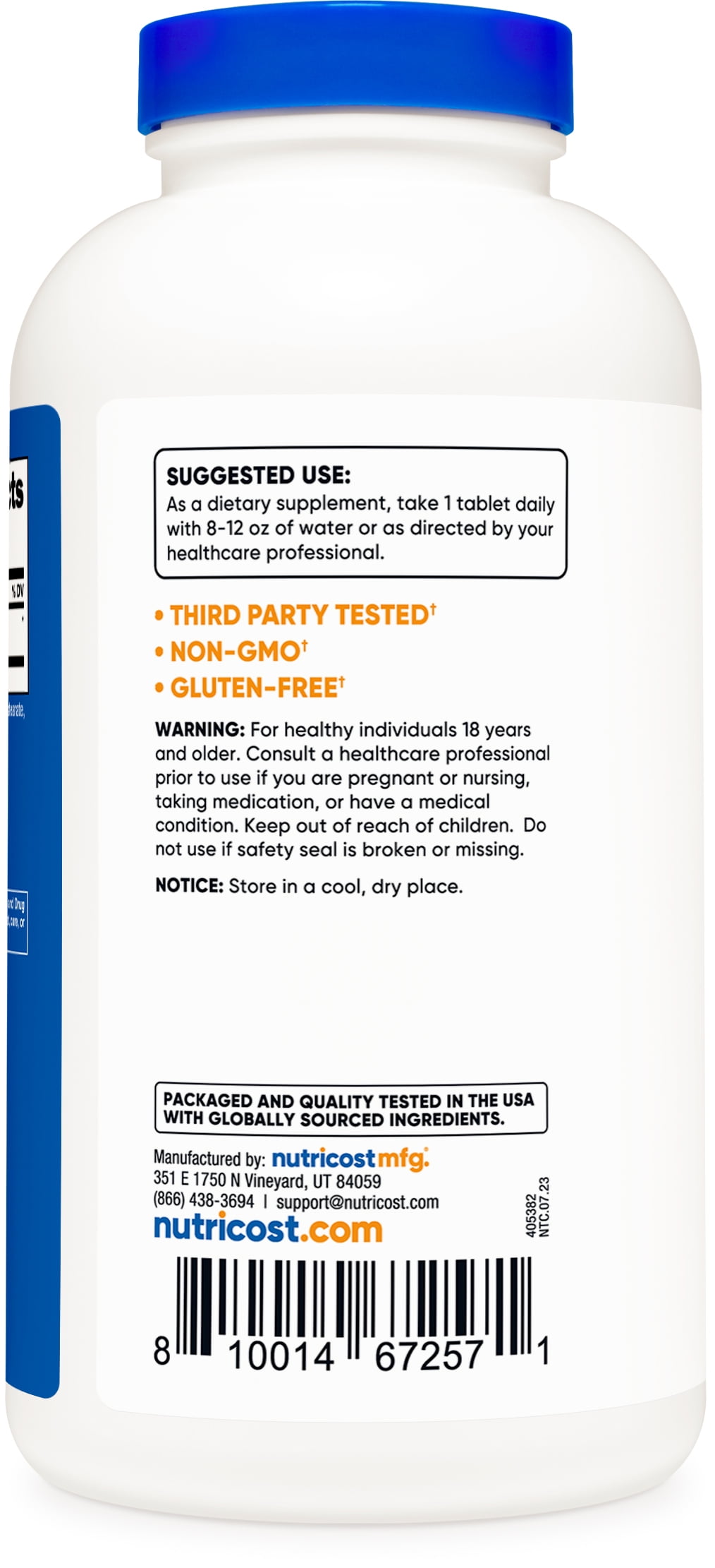 Nutricost Lysine 1000mg 240 Tablets Gluten