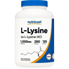Nutricost Lysine 1000mg Capsules 250 Count 500mg Per Capsule
