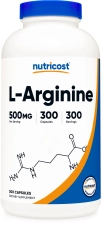 Nutricost L Arginine 500mg 300 Capsules Vegetarian Health Supplement