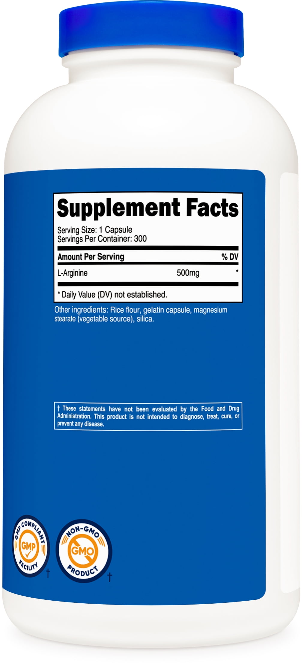 Nutricost L Arginine 500mg 300 Capsules Vegetarian Health Supplement