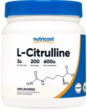 Nutricost L-Citrulline Powder 600g - Malate-Free Non-GMO Supplement for Enhanced Performance
