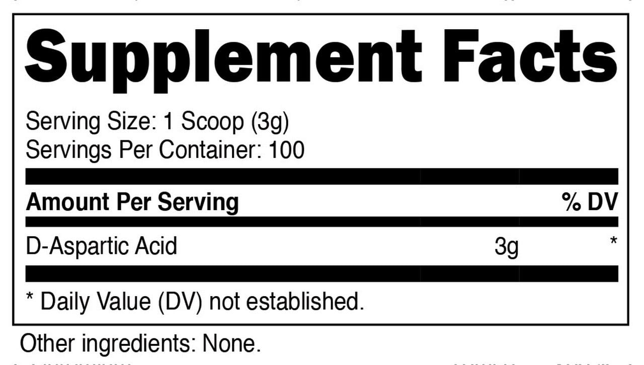 Nutricost D Aspartic Acid DAA Powder 300 Grams Health Supplement