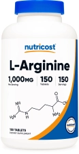 Nutricost L Arginine 1000mg Amino Acid Tablets 150 Tablets for Energy Boost