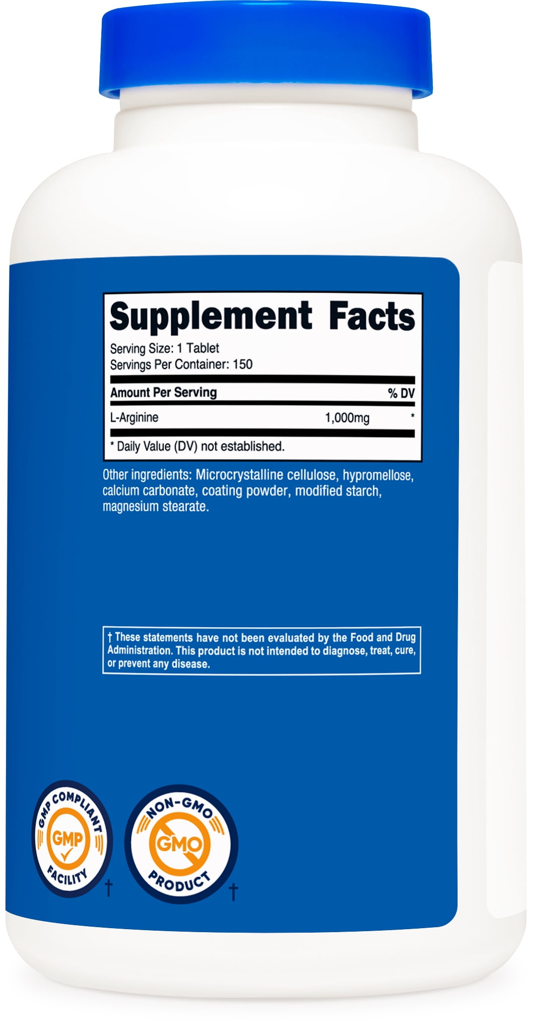 Nutricost L Arginine 1000mg Amino Acid Tablets 150 Tablets for Energy Boost