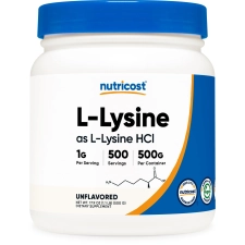 Nutricost Lysine Powder 500g Pure Non-GMO Gluten Free Supplement
