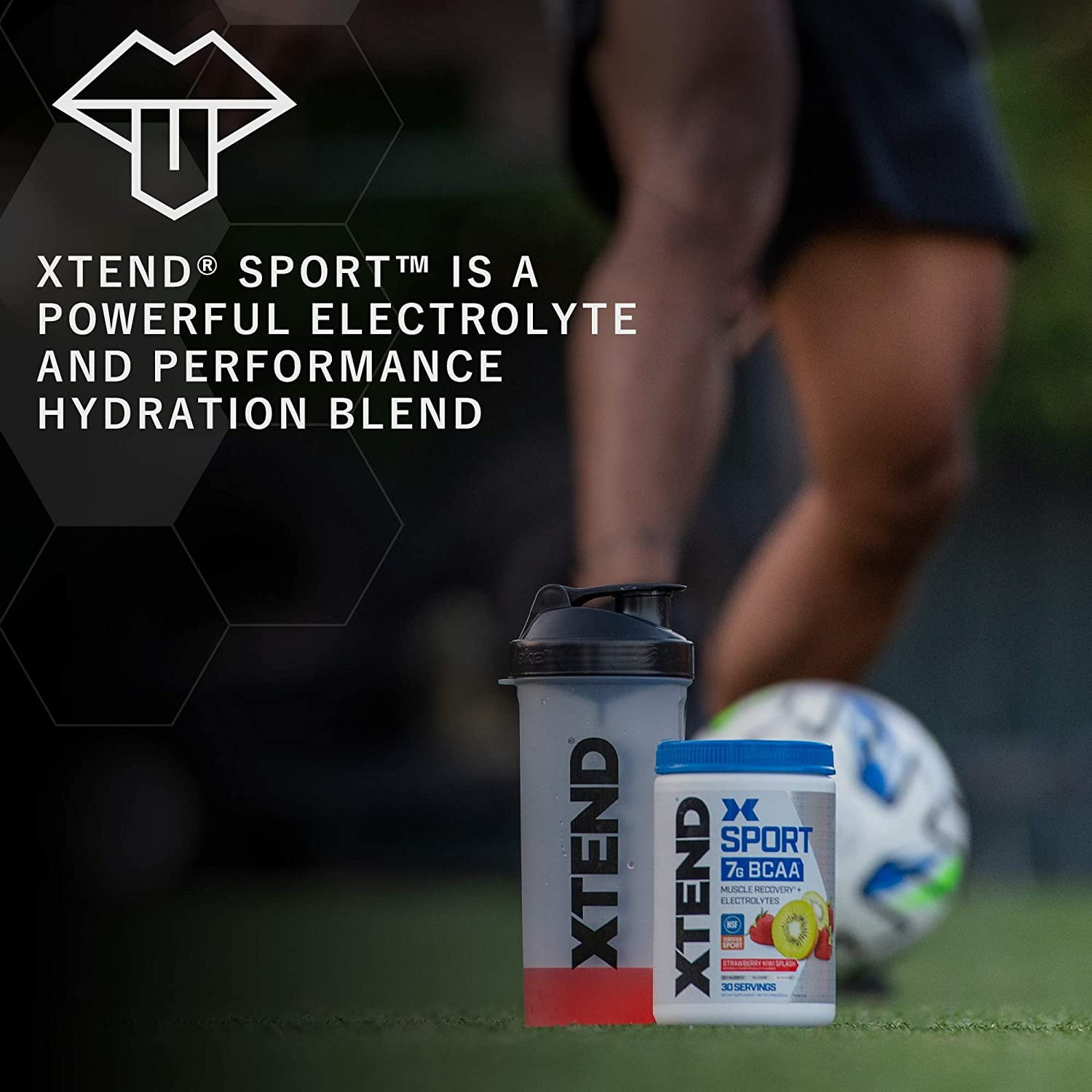 Xtend Sport 7g BCAA Powder Muscle Recovery Sugar Free Blue Raspberry Ice 30 Servings