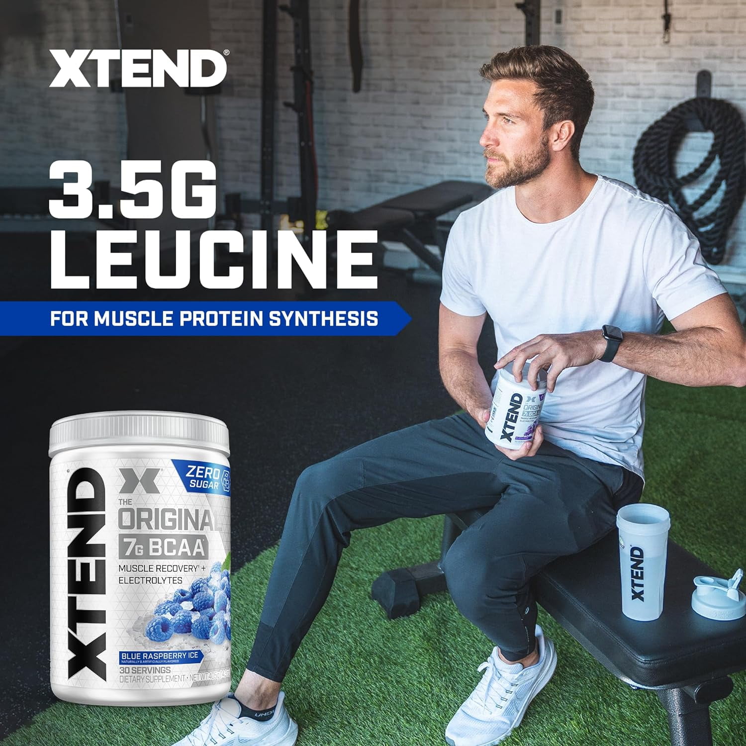 Xtend  Original Blue Raspberry Ice BCAAs 30 Servings Hydration Recovery