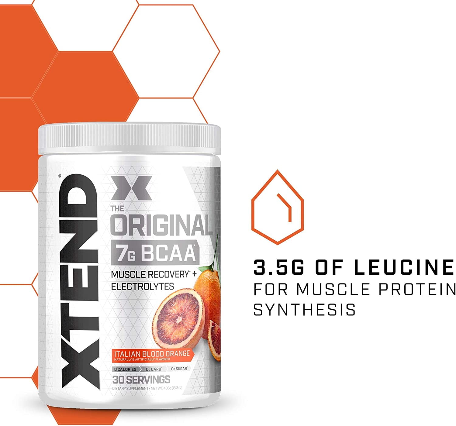 Xtend Original 7g BCAA Powder Muscle Recovery Sugar-Free Italian Blood Orange 30 Servings