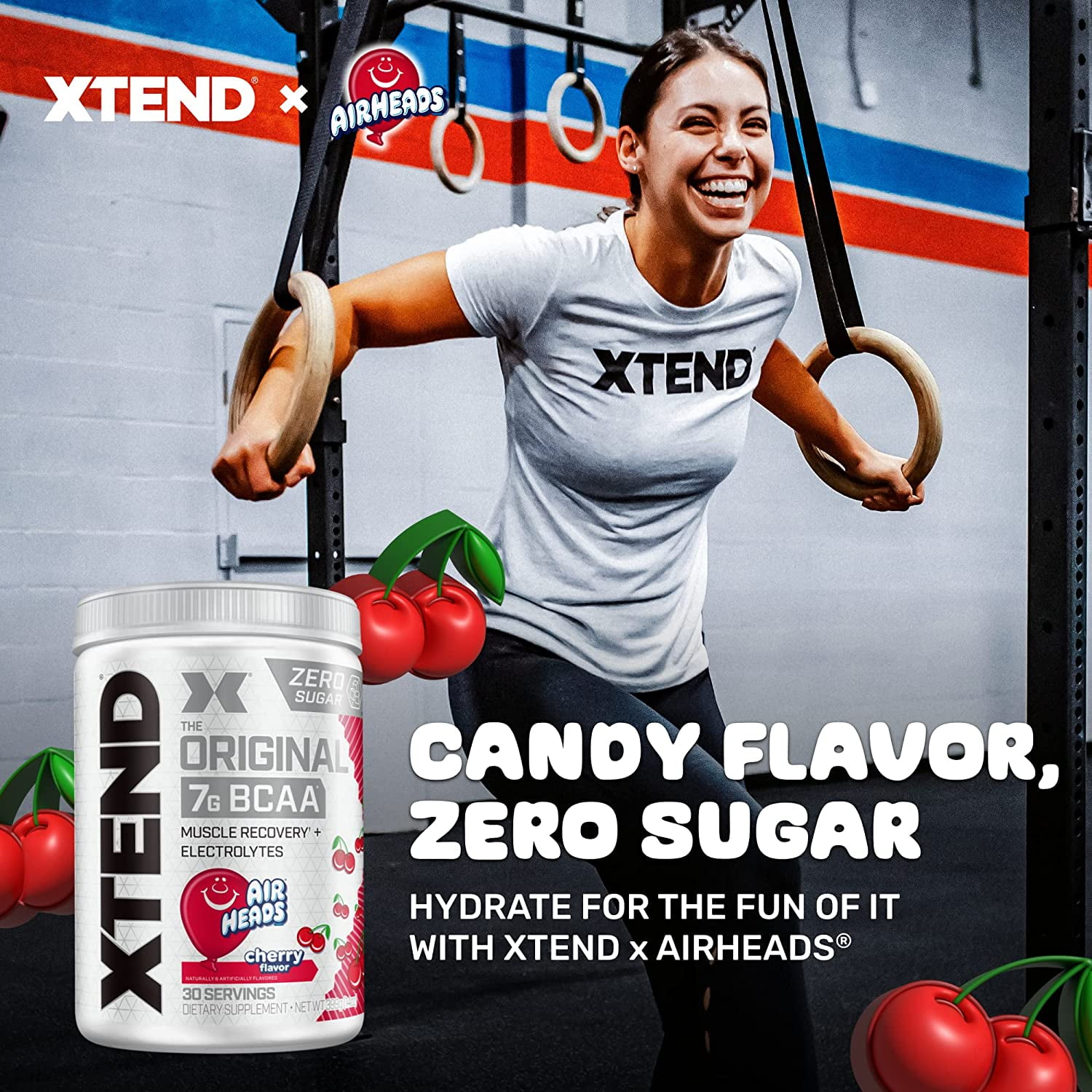 Xtend Original 7G BCAA Powder for Muscle Recovery Sugar-Free Airheads Cherry 30 Servings