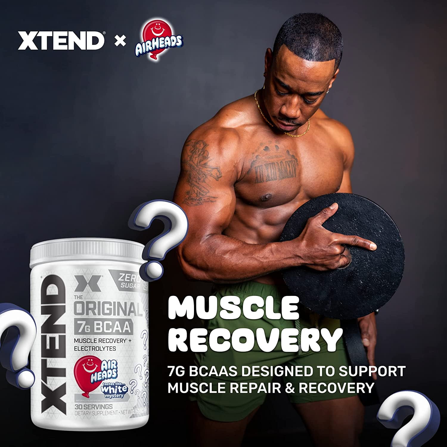 Xtend Original 7G BCAA Powder for Muscle Recovery Sugar-Free Airheads Cherry 30 Servings