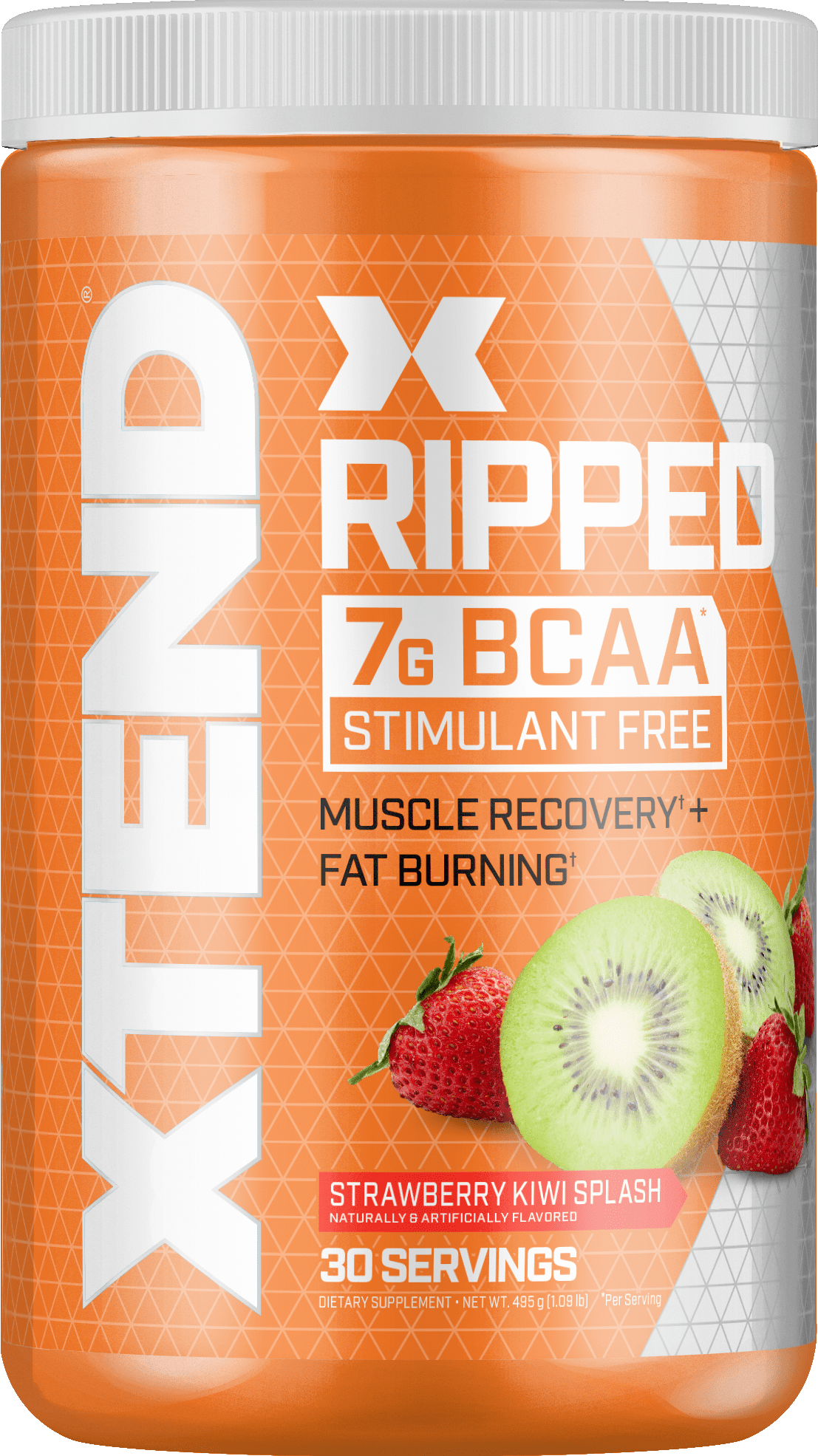 Xtend Ripped 7g BCAA Powder Muscle Recovery Sugar-Free Strawberry Kiwi Splash 30 Servings