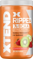 Xtend Ripped 7g BCAA Powder Muscle Recovery Sugar-Free Strawberry Kiwi Splash 30 Servings